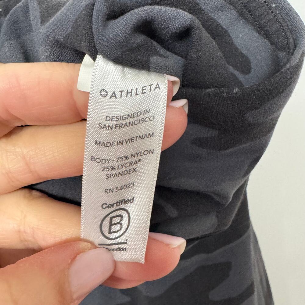Athleta Womens Elation 7/8 Tight Camo Printed Black Gray Size XXS Leggings - Picture 8 of 12